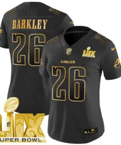 Philadelphia Eagles Nike Women's Super Bowl LIX Patch Gold Vapor Limited Stitched Jersey - Anthracite - Image 10