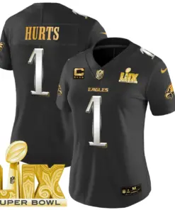 Philadelphia Eagles Nike Women's Super Bowl LIX Patch Gold Vapor Limited Stitched Jersey - Anthracite - Image 21