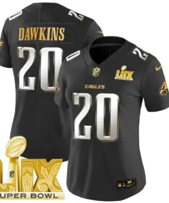 Philadelphia Eagles Nike Women's Super Bowl LIX Patch Gold Vapor Limited Stitched Jersey - Anthracite - Image 26
