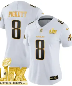 Philadelphia Eagles Nike Women's Super Bowl LIX Patch Gold Vapor Limited Stitched Jersey - Anthracite - Image 29