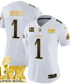 Philadelphia Eagles Nike Women's Super Bowl LIX Patch Gold Vapor Limited Stitched Jersey - Anthracite - Image 30