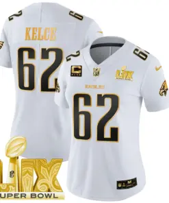 Philadelphia Eagles Nike Women's Super Bowl LIX Patch Gold Vapor Limited Stitched Jersey - Anthracite - Image 31
