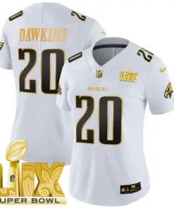 Philadelphia Eagles Nike Women's Super Bowl LIX Patch Gold Vapor Limited Stitched Jersey - Anthracite - Image 35