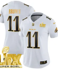 Philadelphia Eagles Nike Women's Super Bowl LIX Patch Gold Vapor Limited Stitched Jersey - Anthracite - Image 36