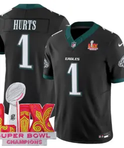 Philadelphia Eagles Nike Super Bowl LIX Champions Patch Stitched Jersey All Stiched - Kelly Green - Image 4