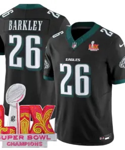Philadelphia Eagles Nike Super Bowl LIX Champions Patch Stitched Jersey All Stiched - Kelly Green - Image 8