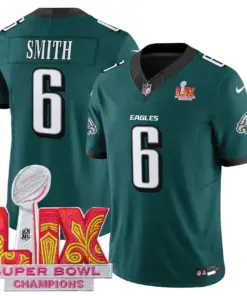 Philadelphia Eagles Nike Super Bowl LIX Champions Patch Stitched Jersey All Stiched - Kelly Green - Image 9