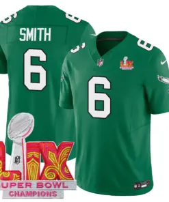 Philadelphia Eagles Nike Super Bowl LIX Champions Patch Stitched Jersey All Stiched - Kelly Green - Image 10