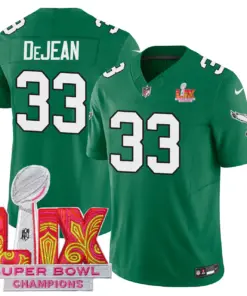Philadelphia Eagles Nike Super Bowl LIX Champions Patch Stitched Jersey All Stiched - Kelly Green - Image 14
