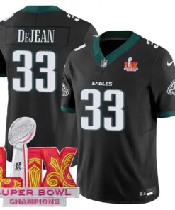 Philadelphia Eagles Nike Super Bowl LIX Champions Patch Stitched Jersey All Stiched - Kelly Green - Image 16