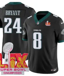 Philadelphia Eagles Nike Super Bowl LIX Champions Patch Stitched Jersey All Stiched - Kelly Green - Image 20