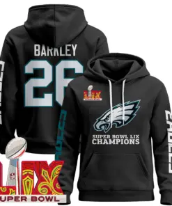 Philadelphia Eagles Nike Super Bowl LIX Patch Pullover Hoodie V5 - Black
