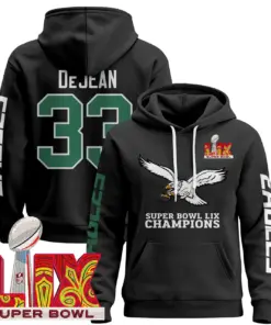 Philadelphia Eagles Nike Super Bowl LIX Patch Pullover Hoodie V6 - Black - Image 3