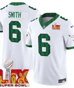Saquon Barkley Philadelphia Eagles Nike St. Patrick's Day Super Bowl LIX Patch Vapor Limited Stitched Jersey - White - Image 4