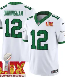 Saquon Barkley Philadelphia Eagles Nike St. Patrick's Day Super Bowl LIX Patch Vapor Limited Stitched Jersey - White - Image 5