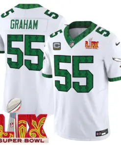 Saquon Barkley Philadelphia Eagles Nike St. Patrick's Day Super Bowl LIX Patch Vapor Limited Stitched Jersey - White - Image 6