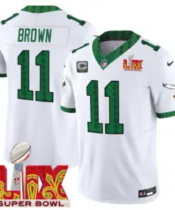 Saquon Barkley Philadelphia Eagles Nike St. Patrick's Day Super Bowl LIX Patch Vapor Limited Stitched Jersey - White - Image 8
