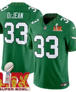 Saquon Barkley Philadelphia Eagles Nike St. Patrick's Day Super Bowl LIX Patch Vapor Limited Stitched Jersey - White - Image 18