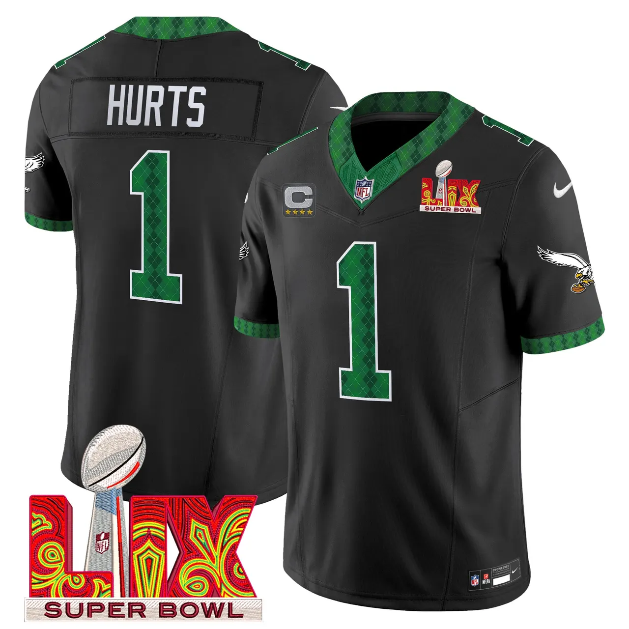 Saquon Barkley Philadelphia Eagles Nike St. Patrick's Day Super Bowl LIX Patch Vapor Limited Stitched Jersey - White - Image 20