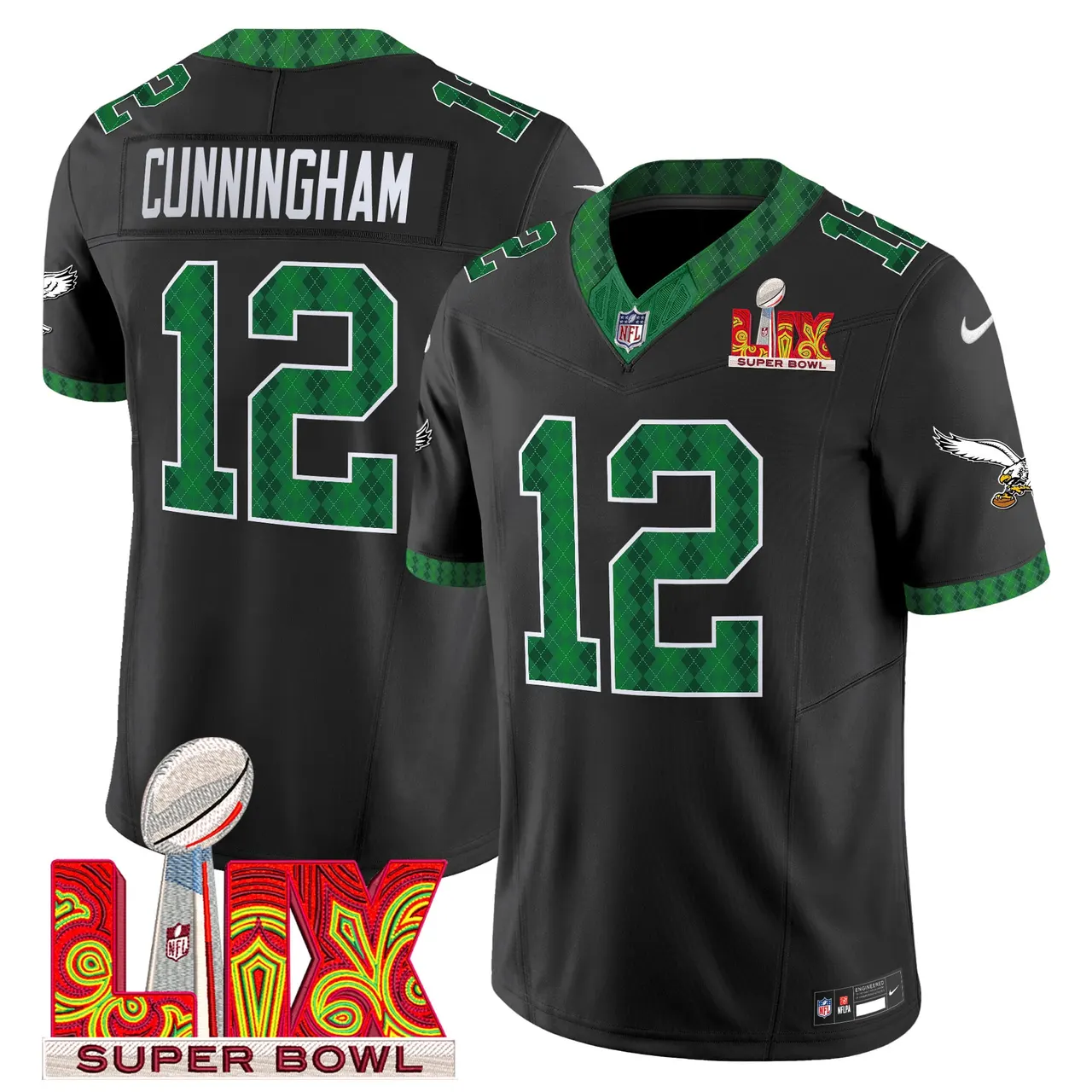 Saquon Barkley Philadelphia Eagles Nike St. Patrick's Day Super Bowl LIX Patch Vapor Limited Stitched Jersey - White - Image 23