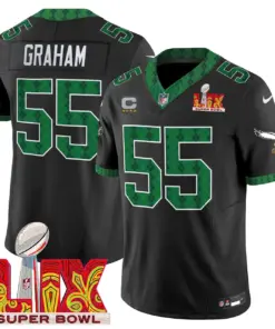 Saquon Barkley Philadelphia Eagles Nike St. Patrick's Day Super Bowl LIX Patch Vapor Limited Stitched Jersey - White - Image 24