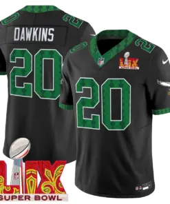 Saquon Barkley Philadelphia Eagles Nike St. Patrick's Day Super Bowl LIX Patch Vapor Limited Stitched Jersey - White - Image 25