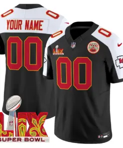 Kansas City Chiefs Nike Super Bowl LIX Patch Vapor Custom Limited Stitched Jersey - White - Image 3