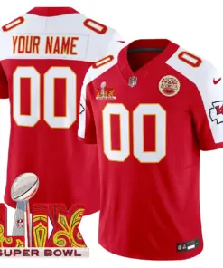 Kansas City Chiefs Nike Super Bowl LIX Patch Vapor Custom Limited Stitched Jersey - White - Image 4