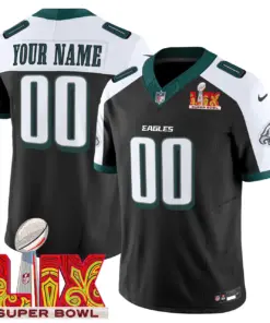 Philadelphia Eagles Nike Super Bowl LIX Patch Vapor Custom Limited Stitched Jersey - Kelly Green - Image 5