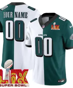 Philadelphia Eagles Nike Super Bowl LIX Patch Vapor Custom Limited Stitched Jersey - Kelly Green - Image 6