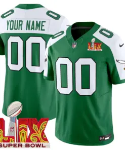 Philadelphia Eagles Nike Super Bowl LIX Patch Vapor Custom Limited Stitched Jersey - White - Image 3