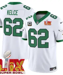Philadelphia Eagles Nike Super Bowl LIX Patch Vapor Limited Stitched Jersey - White - Image 4