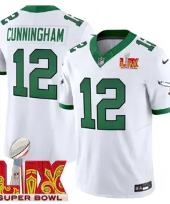 Philadelphia Eagles Nike Super Bowl LIX Patch Vapor Limited Stitched Jersey - White - Image 6