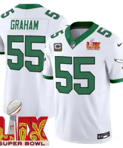 Philadelphia Eagles Nike Super Bowl LIX Patch Vapor Limited Stitched Jersey - White - Image 7