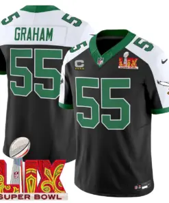 Philadelphia Eagles Nike Super Bowl LIX Patch Vapor Limited Stitched Jersey - White - Image 16