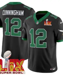 Philadelphia Eagles Nike Super Bowl LIX Patch Vapor Limited Stitched Jersey - White - Image 42