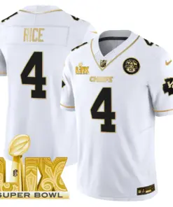Kansas City Chiefs Nike Super Bowl LIX Patch Gold Vapor Limited Stitched Jersey - Black - Image 16