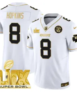 Kansas City Chiefs Nike Super Bowl LIX Patch Gold Vapor Limited Stitched Jersey - Black - Image 18
