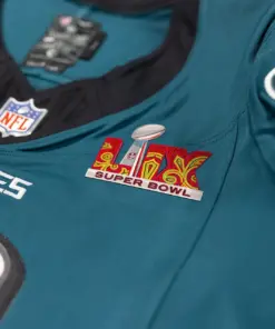 Alternative view of Philadelphia Eagles Nike Super Bowl LIX Patch Vapor Limited Stitched Jersey - Kelly Green