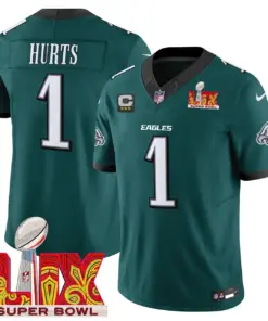 Philadelphia Eagles Nike Super Bowl LIX Patch Vapor Limited Stitched Jersey - Kelly Green - Image 5
