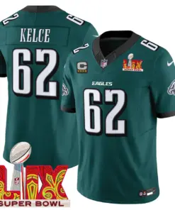 Philadelphia Eagles Nike Super Bowl LIX Patch Vapor Limited Stitched Jersey - Kelly Green - Image 6