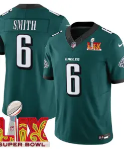 Philadelphia Eagles Nike Super Bowl LIX Patch Vapor Limited Stitched Jersey - Kelly Green - Image 7