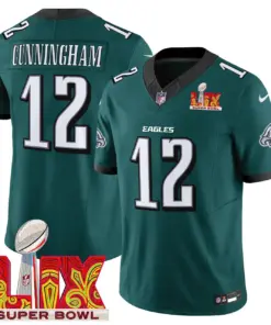 Philadelphia Eagles Nike Super Bowl LIX Patch Vapor Limited Stitched Jersey - Kelly Green - Image 8