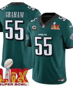 Philadelphia Eagles Nike Super Bowl LIX Patch Vapor Limited Stitched Jersey - Kelly Green - Image 9