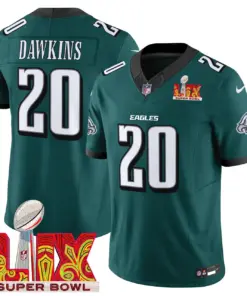 Philadelphia Eagles Nike Super Bowl LIX Patch Vapor Limited Stitched Jersey - Kelly Green - Image 10