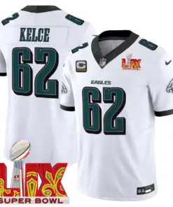 Philadelphia Eagles Nike Super Bowl LIX Patch Vapor Limited Stitched Jersey - Kelly Green - Image 14