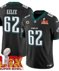 Philadelphia Eagles Nike Super Bowl LIX Patch Vapor Limited Stitched Jersey - Kelly Green - Image 22
