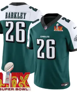 Philadelphia Eagles Nike Super Bowl LIX Patch Vapor Limited Stitched Jersey - Kelly Green - Image 27