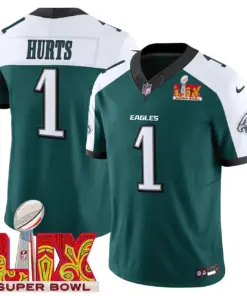 Philadelphia Eagles Nike Super Bowl LIX Patch Vapor Limited Stitched Jersey - Kelly Green - Image 29