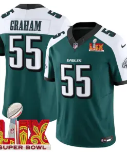 Philadelphia Eagles Nike Super Bowl LIX Patch Vapor Limited Stitched Jersey - Kelly Green - Image 33